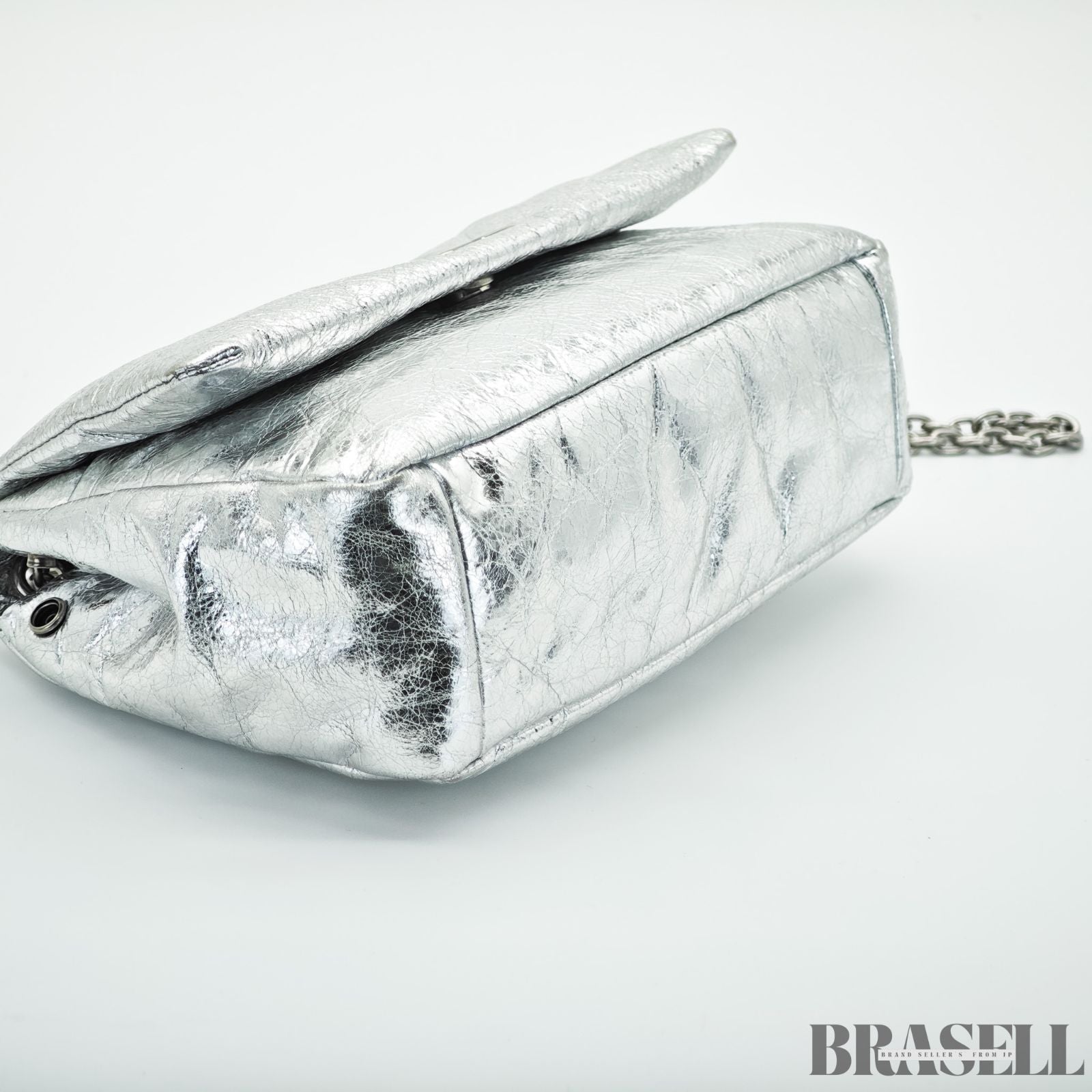 BALENCIAGA バレンシアガ MONACO モナコ ナノバッグ メタライズド ショルダーバッグ コンパクト メタリック シルバー系 レディース