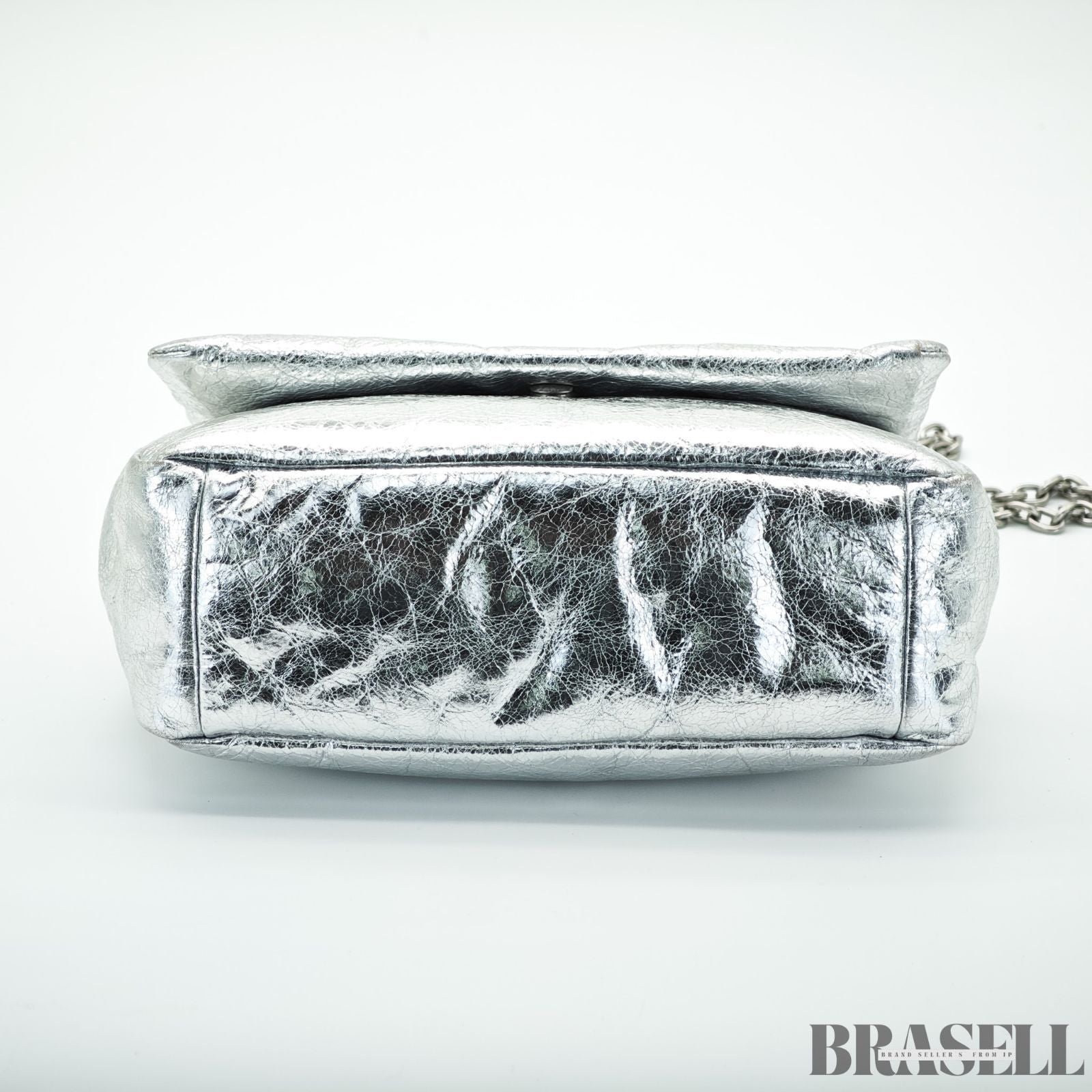 BALENCIAGA バレンシアガ MONACO モナコ ナノバッグ メタライズド ショルダーバッグ コンパクト メタリック シルバー系 レディース