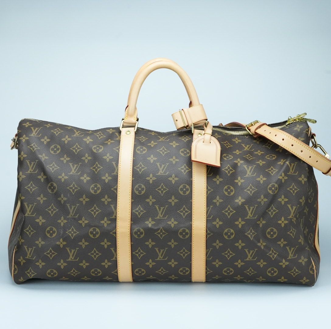 LOUIS VUITTON ルイ・ヴィトン キーポル55 M41416 ボストンバッグ 旅行 大容量 ブラウン レディース メンズ ショルダーストラップ パドロック