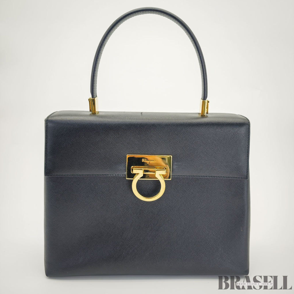 Ferragamo フェラガモ ガンチーニ 2way ショルダーバッグ バッグ トートバッグ ブラック レディース ショルダーストラップ