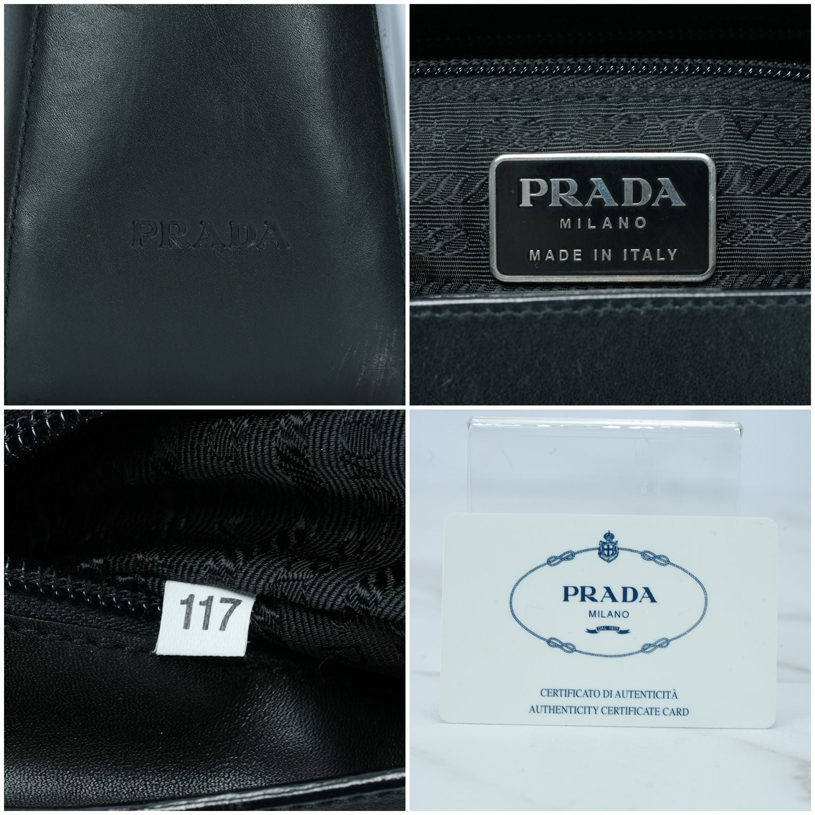 PRADA ヴィッテロ VITELLO CORINO NERO ハンドバッグ BR1277 バッグ トートバッグ ブラック トートバッグ レディース メンズ 保存袋 ギャランティーカード