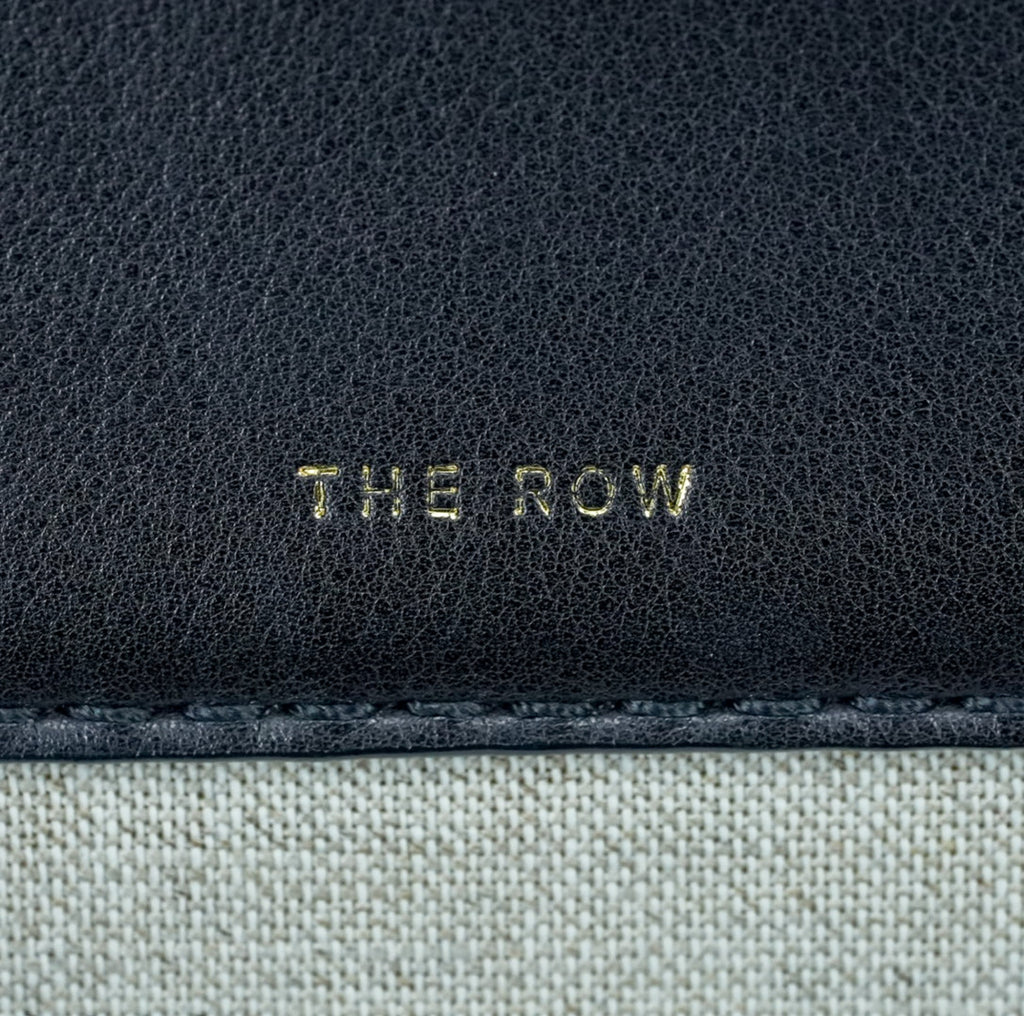 【希少】THE ROW ザ・ロウ Margaux 15 マルゴー キャンバス レザー ハンドバッグ ブラック ベージュ 保存袋付 美品 ABランク レア トートバッグ メンズ レディース