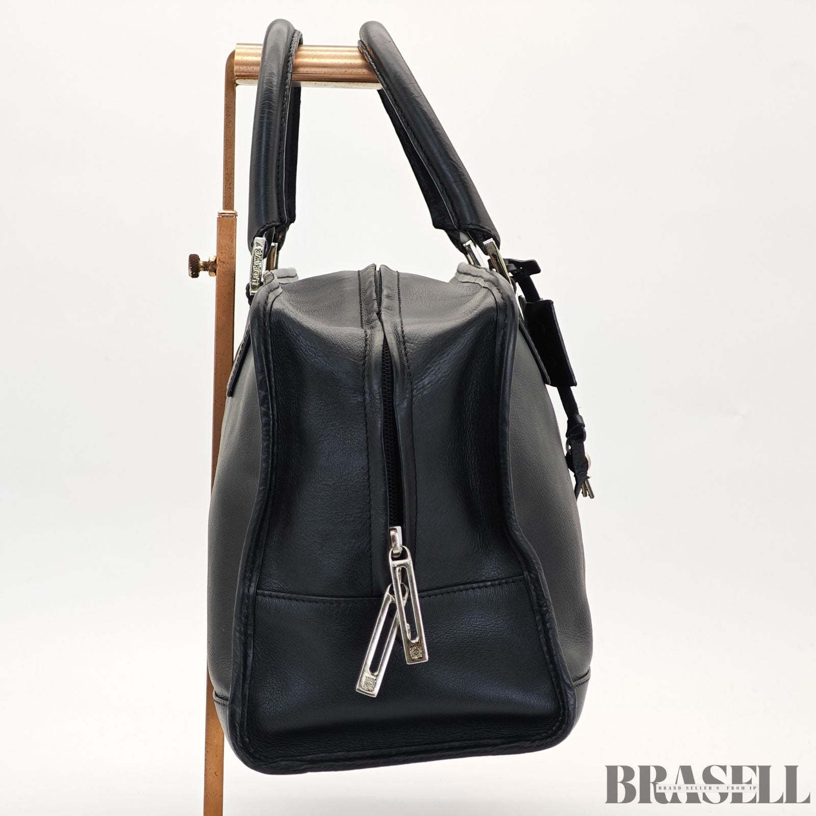 LOEWE ロエベ アマソナ36 バッグ ハンドバッグ 横長 ブラック シルバー金具 レディース メンズ