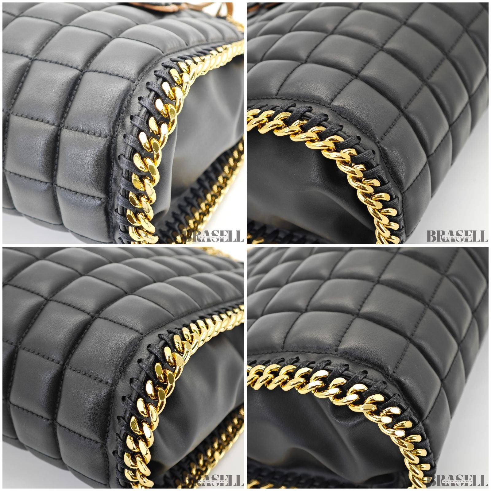 Stella McCartney ステラマッカートニー ファラベラ 371223WP0269 バッグ ハンドバッグ ショルダーバッグ 2way 型押し ゴールドチェーン ブラック レディース 保存袋